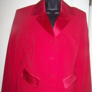 Evan-Picone Dress Blazer & Skirt Suit Red 10 Party NWT